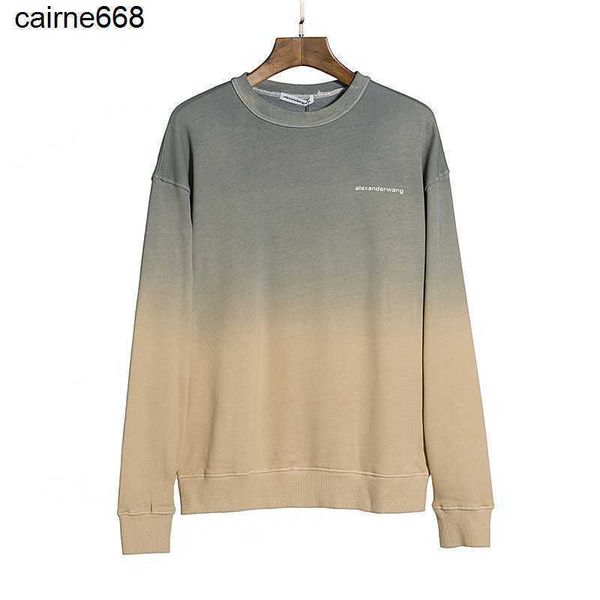 

designer women's hoodies sweatshirts new style gradual color round neck couple's alexanders sportswear casual coat trend wangs, Black
