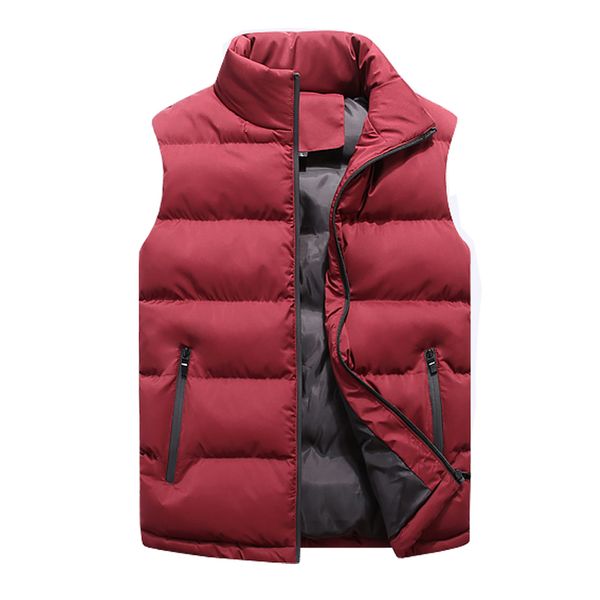 

men's vests men winter waistcoat warm sleeveless jacket casual vest coat stand collar thick outwear 220930, Black;white
