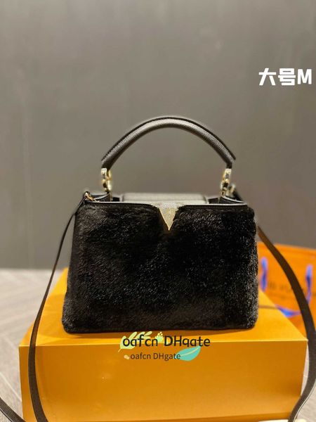 

10a designer bag classic leather cowhide splice flap mink leather women's shoulder bags cross handbag wallet women's tote