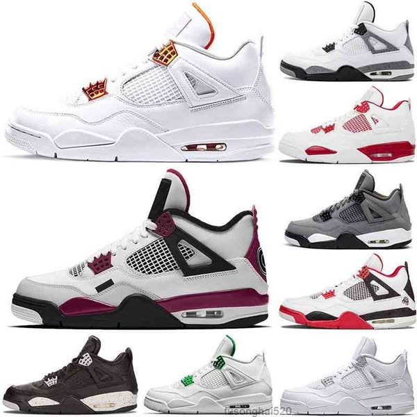 

2022 ing original 4s basketball shoes 4 men black cat university red neon court purple bred alternate motorsport orange metallic cool jordon