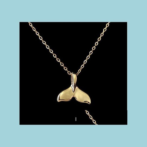 

pendant necklaces lovely whale tail fish nautical charm necklace for women girls animal fashion necklaces 2 colors mermaid t sexyhanz dhjm0, Silver