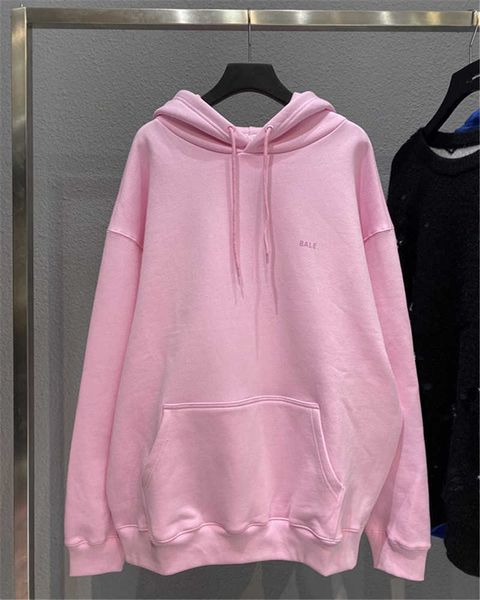 

family b 21ss autumn and winter new front back printed terry hoodie br thread woven dyed fabric couple, Black