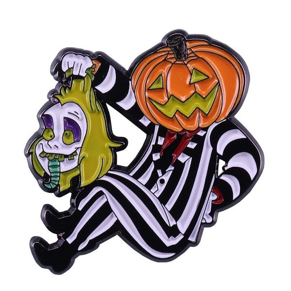 

creative pumpkin badges horror comedy movie underworld archmage brooch funny enamel pin clothes lapel accessories halloween gift, Blue