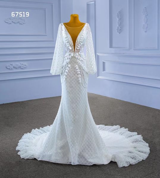 

mermaid wedding dress white long sleeve bridal gowns sm67519