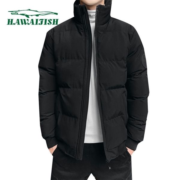 

mens down parkas hawaifish brand mens padded jacket winter korean fashion trend down padded jacket plus velvet thick warm parka men 2201006, Black