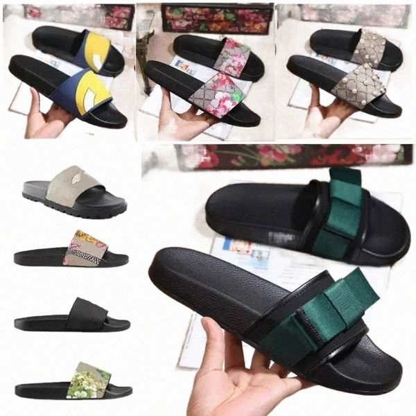 

slippers mens womens slipper casual ladies sandali bathroom home shoes classic letter print pattern flower summer sandals beach slides fas a, Black