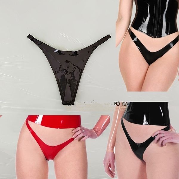 

briefs panties shiny latex g strings rubber thongs t back 220930, Red;black