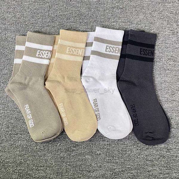 

men's socks essential designer multi thread essentials sock men women's medium tube trendy cotton socking sports leisure, Black