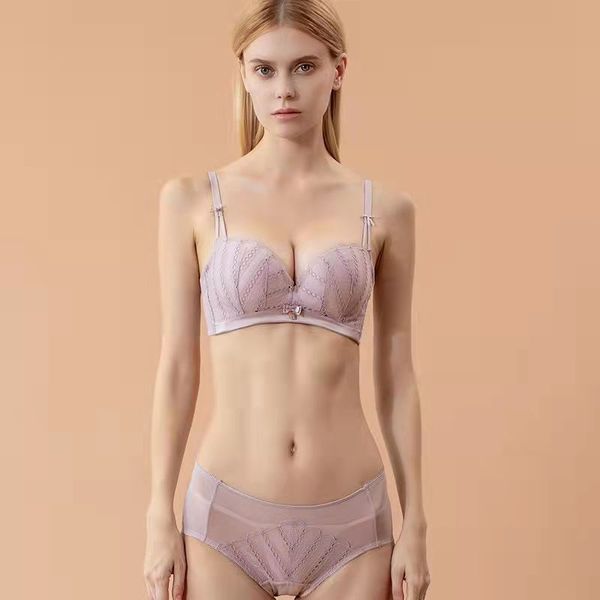 

bras sets lace women wire sieres push up bra backless lingerie intimate prevent sagging chest underwear female bralette 221006, Red;black