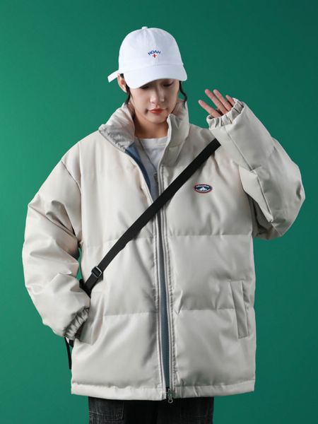 

women's down parkas winter korean doublesided pu padded jacket women stand collar loose thickd puffer jacket female black short parkas