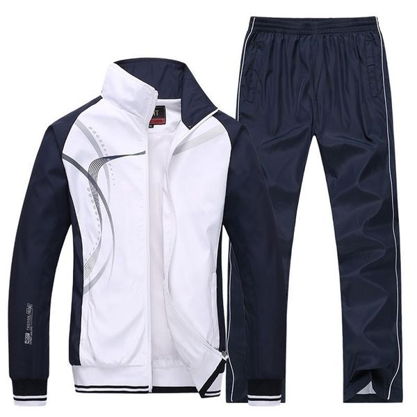 

men's tracksuits men sportswear spring autumn tracksuit 2 piece sets sports suit jacketpant sweatsuit male fashion print clothing size, Gray