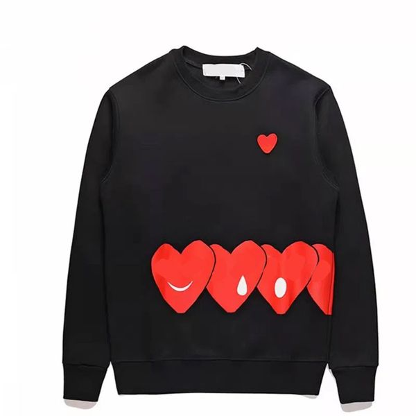 

play designer men's hoodies sun tide love badge pullover cotton women's long sleeve crew neck dress d2, Black