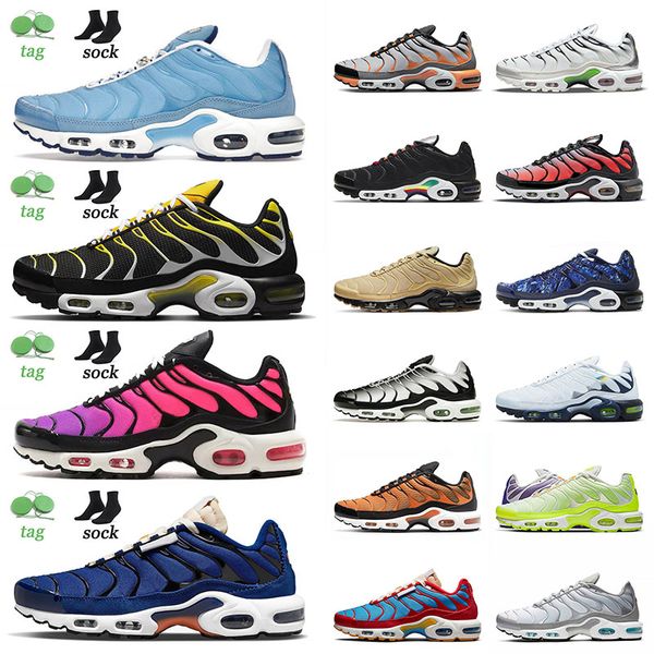 

fashion 2022 arrival tn plus running shoes size 12 university blue black yellow dusk gum social fc tiger mens women sports sneakers trainers