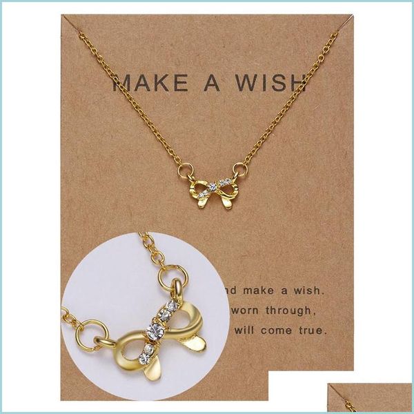 

pendant necklaces bow pendant necklaces micro inlaid clavicle chain jewelry gift choker drop delivery 2021 pendants mjfashion dhv09, Silver