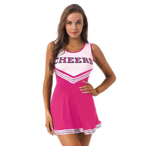 

women's tracksuits womens schoolgirls letter printing cheerleading uniforms uniform round neck sleeveless dress school girl cosplay com, Gray