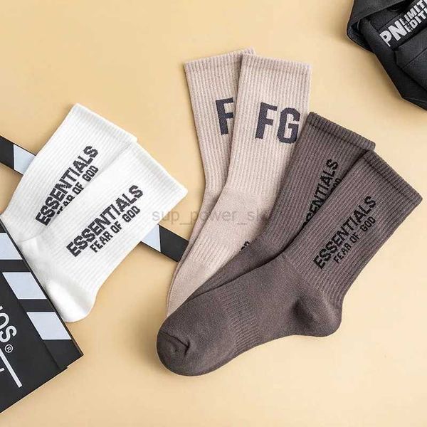 

men's socksessential designer double track skateboarding men women couples tide socking letter middle tube sock cotton trend sockings, Black