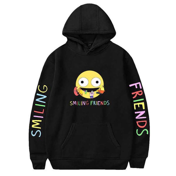 

hoodies hoodies wawni anime smiling friends hoodie cosplay sweatshirts kawai hoody harajuku clothes men women hoodies fashion sweatshirt new, Black