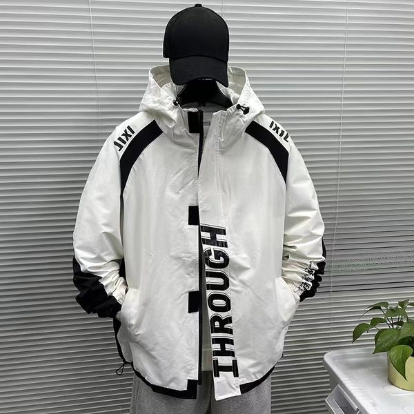 

windbreaker jacket men hoodie jackets thin lightweight casual jacket hip hop outdoor hooded coats varsity clothing, Black;brown