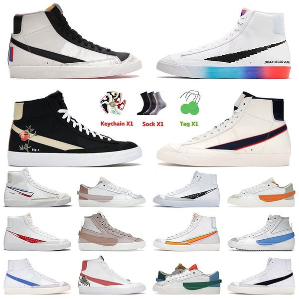 

2022 arrival designer men women running shoes sneakers blazer mid 77 pomegranate jumbo mismatch sail jumbo tennis trainers blazers shoe, Black
