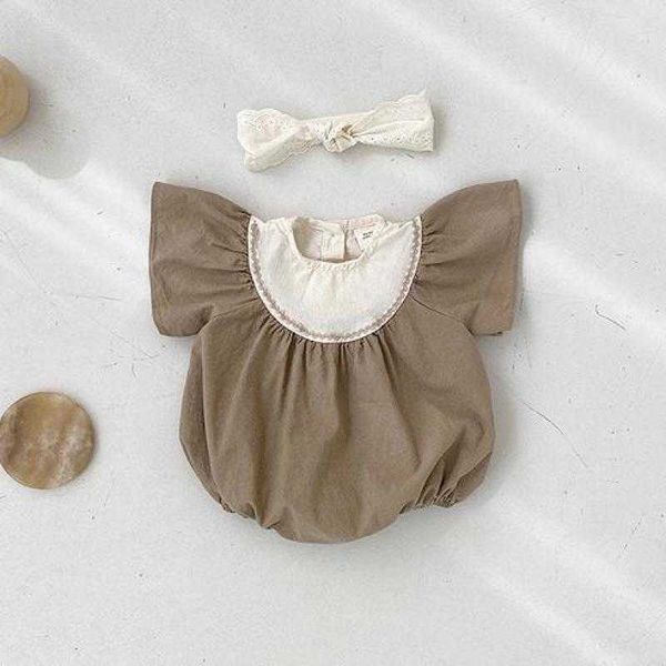 

rompers kid boy summer simple solid jumpsuit newborn baby girl fashion patchwork cotton thin loose comfortable bodysuit infant outfits j2209, Blue
