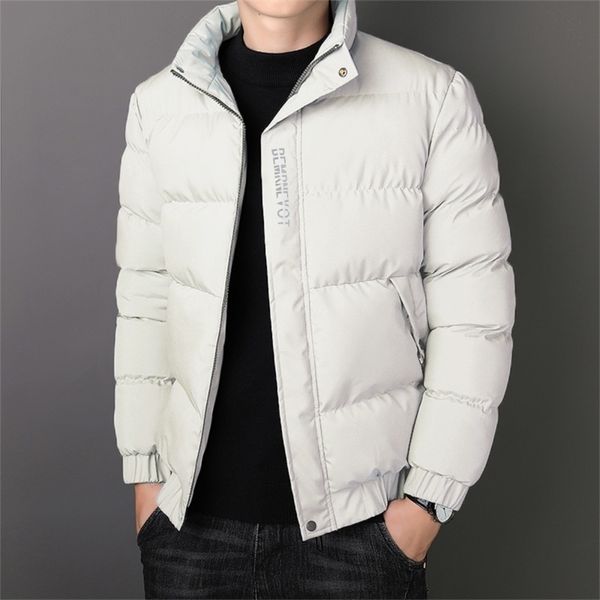 

mens down parkas korean fashion men cotton padded jackets puffer jacket men streetwear slit fit stand collar trends mens jackets warm thicke, Black