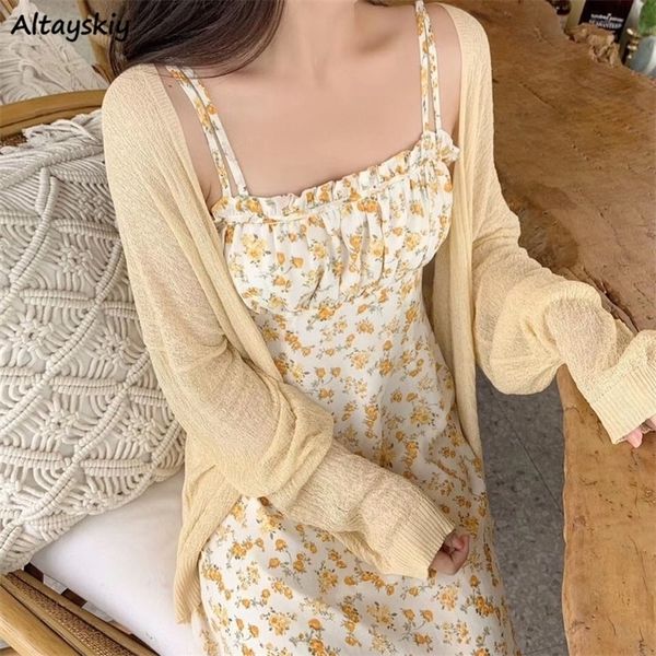 

women's knits tees cardigan women pink vintage cropped korean fashion chic summer thin loose streetwear sunscreen all-match cute sweet, White