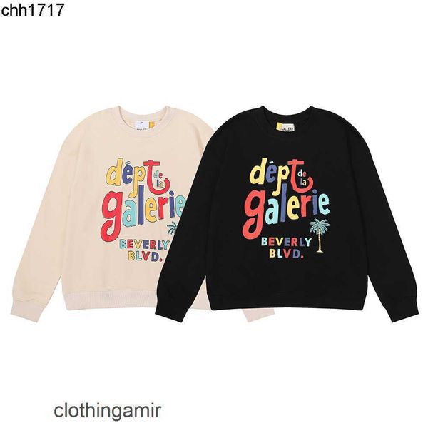 

galleryes american hoodie man dept hoodies sweaters sweater brand fashion la graffiti rainbow funny letters cotton terry round neck, Black