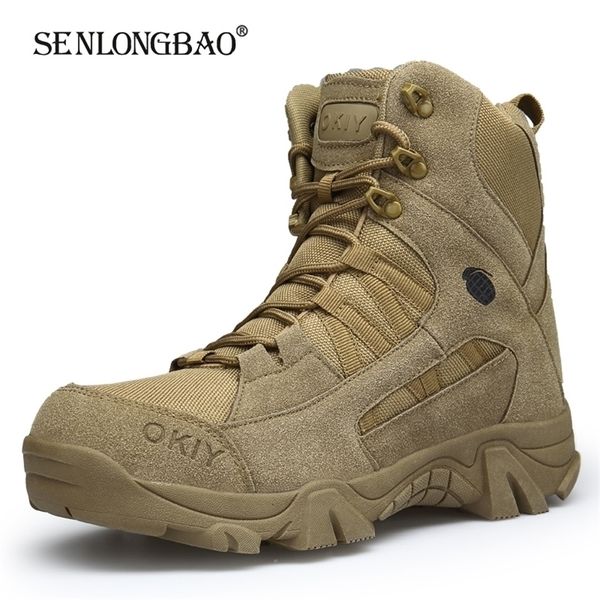 

boots autumn winter military outdoor male hiking men special force desert tactical combat ankle work 220930, Black