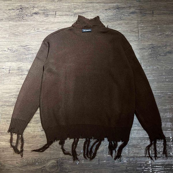 

men's sweaters turtleneck sweater oversized hip hop destruction men women 1 1 knit pullover t220928, White;black