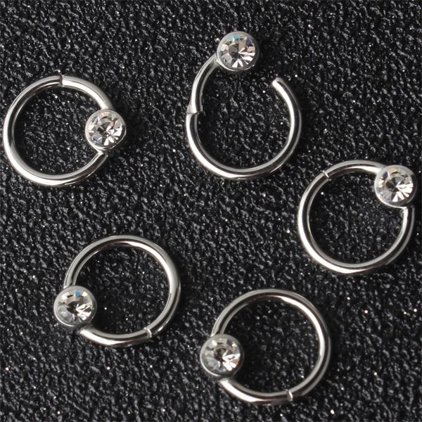 

labret lip piercing jewelry belly chains 316l steel 16g nose septum clicker segment ring lip piercing nipple ear cartilage helix tragus stud, Black
