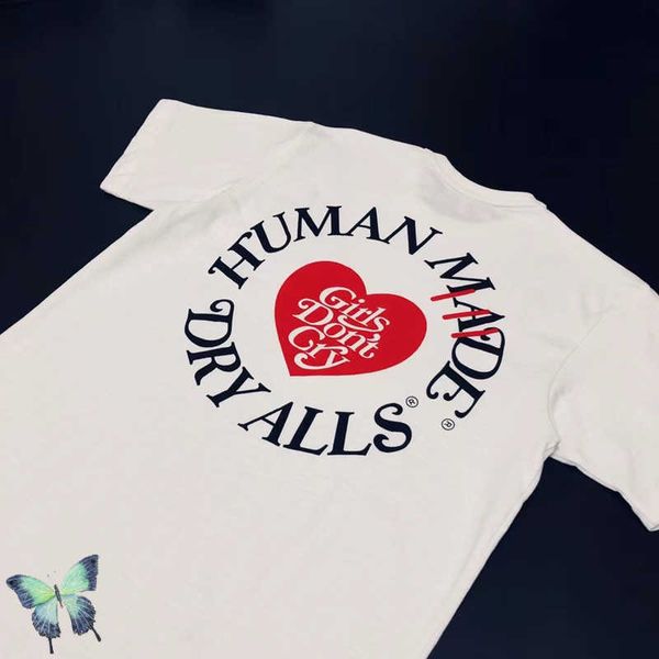 

men's t-shirts human made girls don't cry t shirt men women couple bamboo cotton cylindrical short sleeve human made t-shirt t2210, White;black
