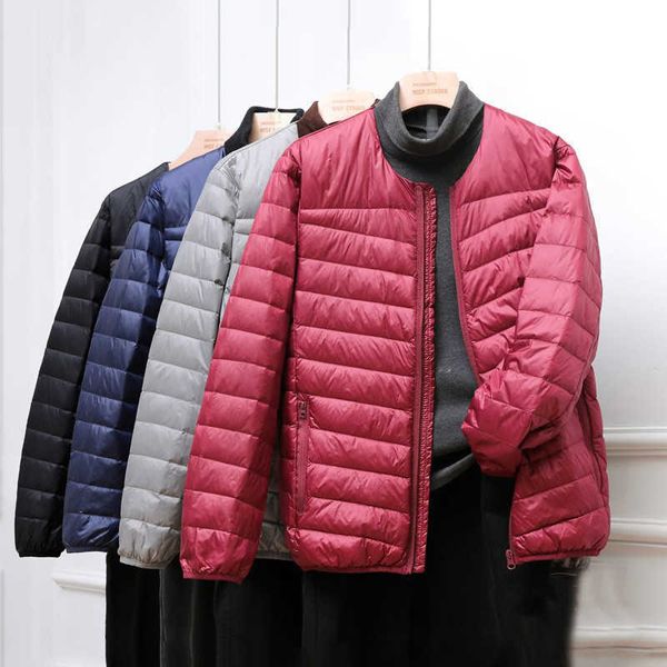 

men's down parkas ultra light white duck jacket 2022 autumn winter warm windproof puffer coat male thin o neck short outwears g220930, Black