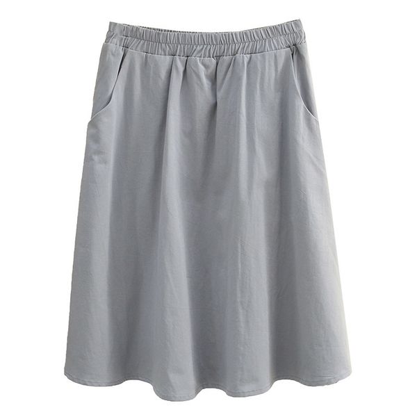 

plus size dresses plus size skirts for women clothing simple washed cotton female skirt casual solid color aline comfortable skirt summer 22, Black