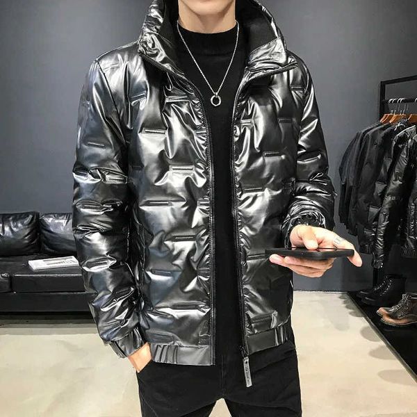 

men's down parkas white duck jacket 2021 new winter trend short style light and warm korean version leisure bright face slim fit g22093, Black