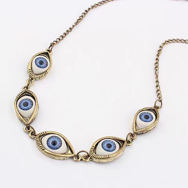 

european and american personality exaggeration choker chokers halloween fashion fashion devil's eye necklace ac242, Golden;silver