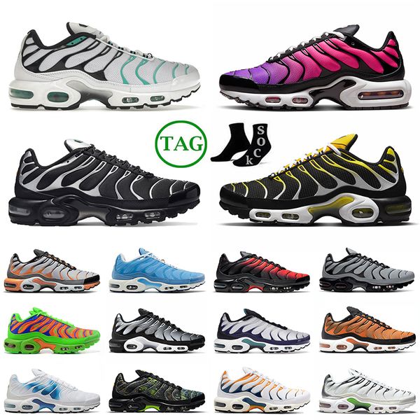 

men women tn plus running shoes size 36-46 hyper jade tns dusk sustainable black volt pn dust varsity red grape ice nods to nature trainers