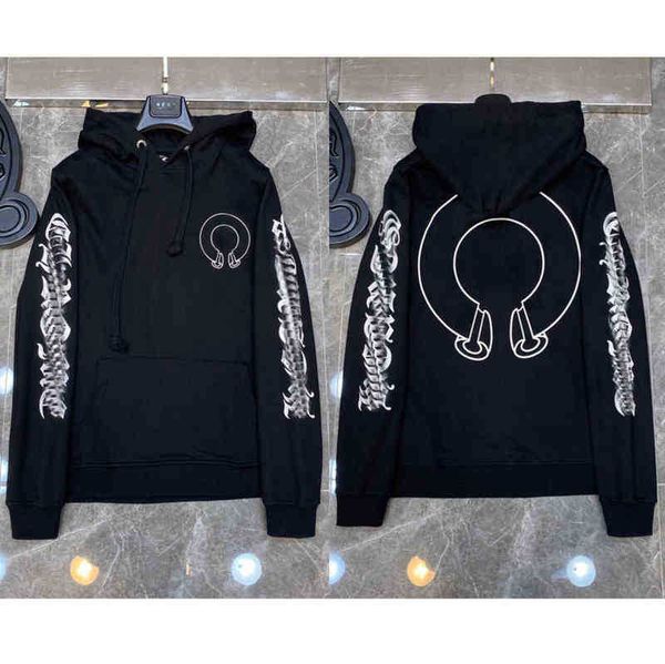 

men's hoodies sweatshirts mens loose brand classic ch designer hoodie horseshoe sanskrit print luxury zipper jacket pullover hooded coa, Black