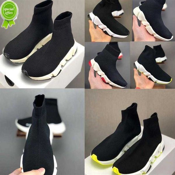 

sock shoes sneakers runners trainers boots shoes speed boy girl knit socks triple s runner kisd paris kid, Black