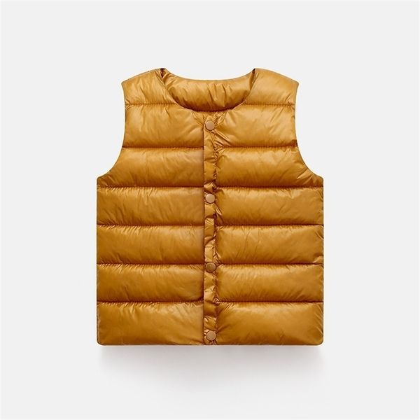 

waistcoat autumn and winter childrens clothing down cotton vest baby cut shoulder inner timid small vest solid color 2201006, Camo