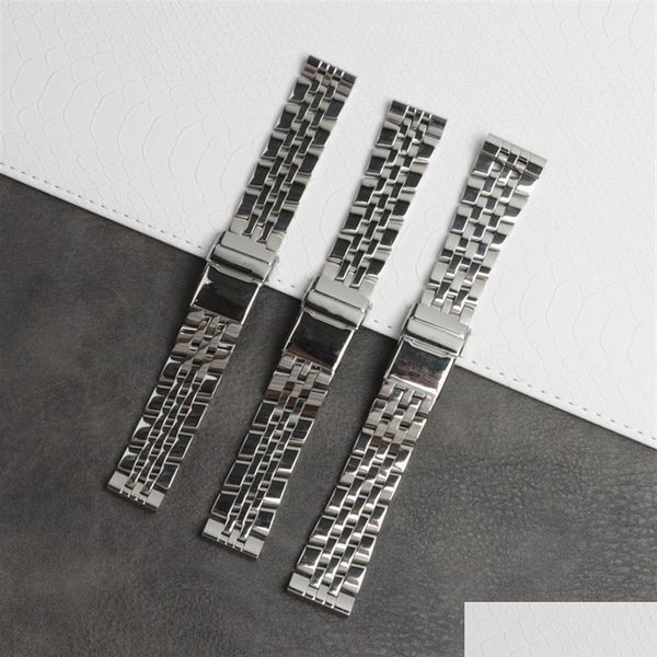 

watch bands whole stainless steel watch band for fit strap 20mm 22mm 24mm avenger navitimer superocean watchband248g drop watches2022 otuu0, Black;brown