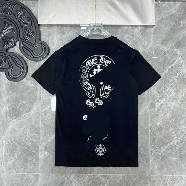 

t-shirt men's s 2022 summer new ch wash used horseshoe flower short sleeve women's lovers' style loose and versatile jeqx, White;black