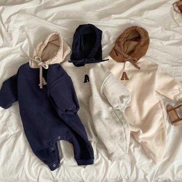 

rompers spring baby new romper fashion letter embroidery newborn long sleeve jumpsuit cute baby boy clothes casual baby girl rompers j220922, Blue