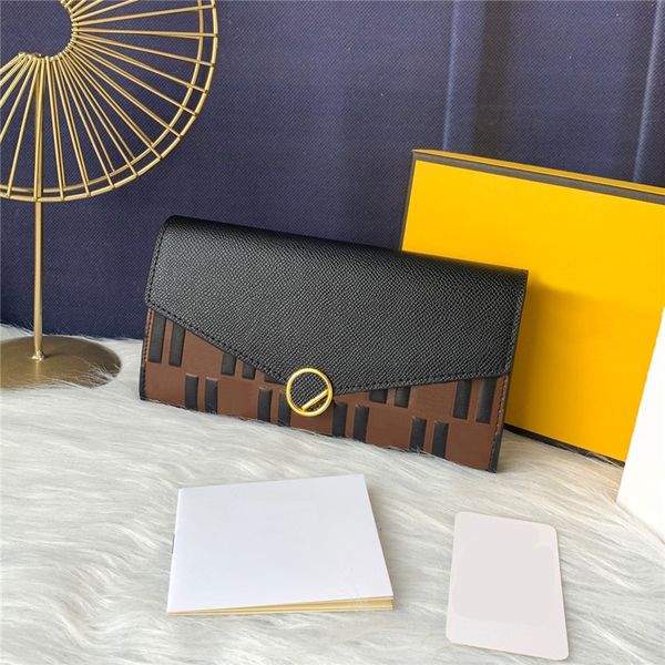 

luxury round letter buckle wallets envelope purses bags interior zipper pouch card holder coin wallet with box, Red;black