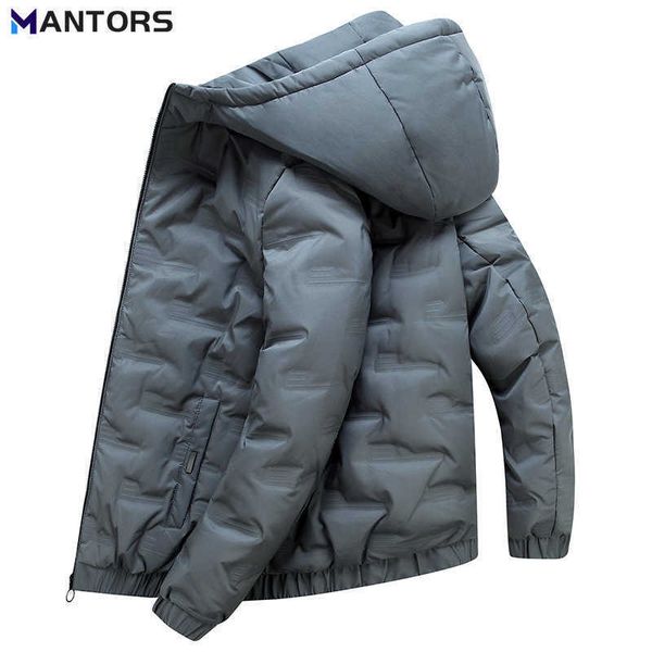 

men's down parkas mantors mens fashion winter new jacket hooded windproof parka coat male casual outerwear waterproof white duck g22093, Black