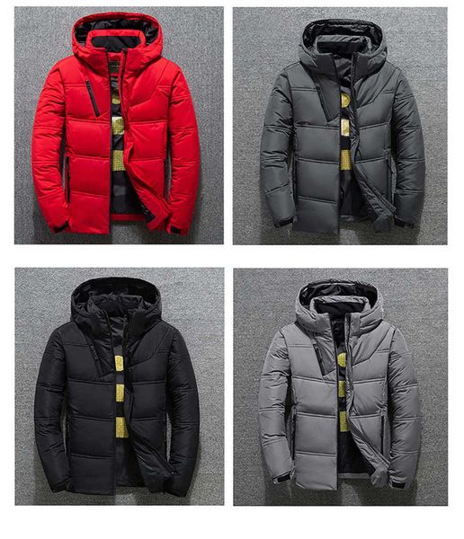 

men's down parkas 2020 thick warm jacket thermal coat snow red black parka male outwear - white duck men g220930