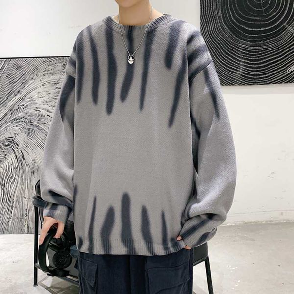 

japan style loose fit sweaters men streetwear casual autumn winter knitted sweaters pullover oversized, White;black