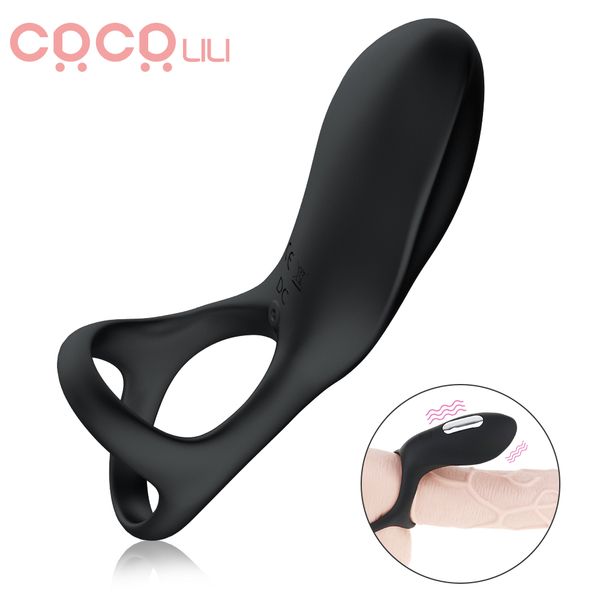 

wool yarn penis ring vibrator toy for men testicle ring 10 patterns longer lasting erection delay ejaculation double cock ring sexo panties, Black;white