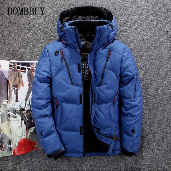 

men's down parkas white duck jacket warm hooded thick puffer coat male casual fashion overcoat thermal winter windproof parka g220930, Black