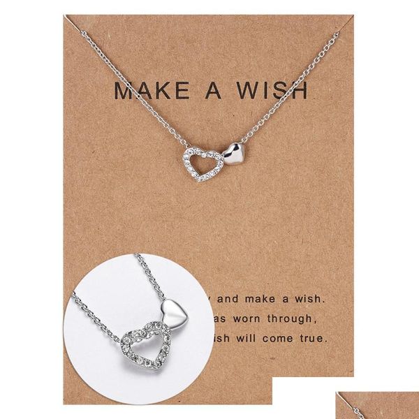 

pendant necklaces hollow love heart pendant necklaces sier micro inlaid clavicle fine womans jewelry charm choker chain gif mjfashion dhs1x, Silver