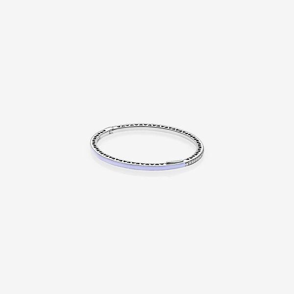 

bangle tennis bracelet designer with air blue enamel & clear cz for women 925 sterling silver radiant hearts luxury wedding jewelry valentin, Black